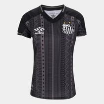 Camisa Santos III 22/23 s/nº Torcedor Umbro Feminina - Chumbo+Preto