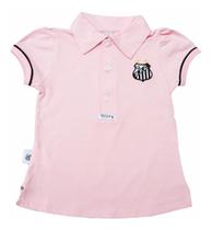 Camisa santos infantil polo feminina rosa oficial revedor