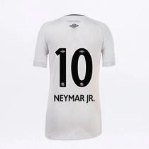Camisa Santos Juvenil I 21/22 nº10 Neymar Torcedor Umbro - Branco+Preto