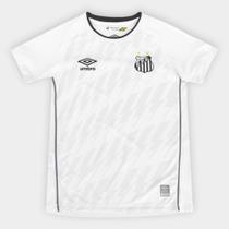 Camisa Santos Juvenil I 21/22 Umbro Torcedor - Branco+Preto