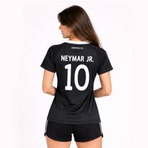 Camisa Santos Mosaico Feminina Preta e Branca 10 Neymar Jr Camisa Santos Mosaico Feminina Preta e Branca 10 Neymar Jr