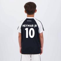 Camisa Santos Neymar JR 10 Farol Infantil Preta e Branca