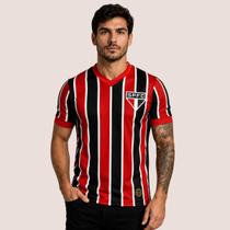 Camisa São Paulo Athleta Retrô Anos 70 Masculina Algodão Listrada Comemorativa Número 10