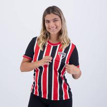 Camisa São Paulo Classmate Feminina Preta e Vermelha