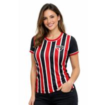 Camisa São Paulo Classmate Feminina Preto e Vermelho -