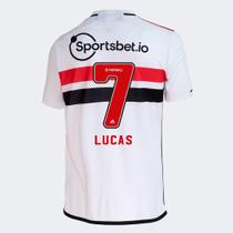 Camisa São Paulo I 23/24 Lucas Nº 7 - Torcedor Adidas Masculina