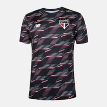 Camisa São Paulo New Balance Pré Jogo 2024 Oficial Black Red