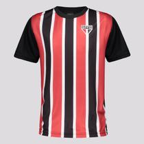 Camisa São Paulo Stripes Juvenil Preta e Vermelha