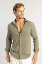 CAMISA Sergio K ML MALHA RELEVO VERDE MUSGO