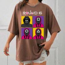 Camisa Série Round 6 Squid Game Oversized Moda Streetwear Unissex Diversas Cores