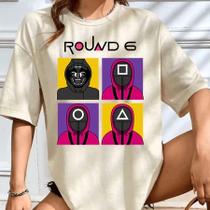 Camisa Série Round 6 Squid Game Oversized Moda Streetwear Unissex Diversas Cores
