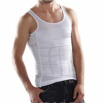Camisa Shapewear para homens com painéis reafirmantes brancos de nylon/elastano