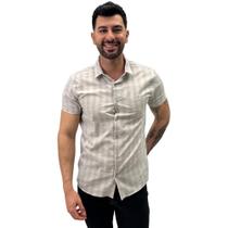 Camisa Sibra Manga Curta Slim Listrada Masculina