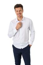 Camisa Slim Delucca Fio De Bambu Branco