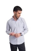 Camisa Slim Delucca Fio De Bambu Cinza Camisa Slim Delucca Fio De Bambu Cinza