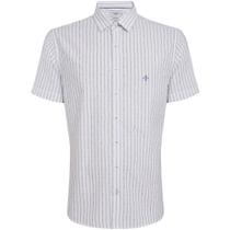 Camisa Slim Dudalina Jacquard Listra Ve25 Branco Masculino