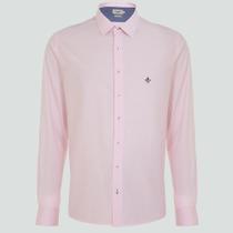 Camisa Slim Dudalina Tricoline Lisa Ve25 Rosa Masculino