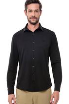 Camisa Slim Fit Hangar 33 Em Algodão Pima Preto