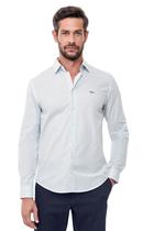 Camisa Slim Fit Hangar 33 Fio Egipcio Azul Claro