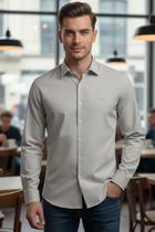 Camisa slim fit hangar 33 fio egípcio - Camisa slim fit hangar 33 fio egípcio -