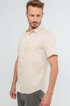 Camisa Slim Fit Hangar 33 Manga Curta Off-White