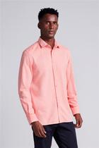 Camisa Slim Fit - Rosa Salmão