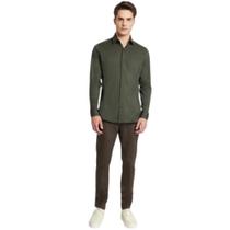 Camisa Slim Sarja Algodao Pima (MO) Verde Militar Aramis