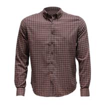 Camisa slim xadrez marrom - dudalina