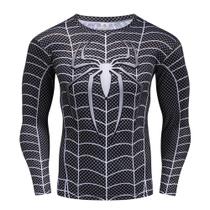 Camisa Slimfit Elastano Homem Aranha Simbionte Manga Longa - Ts Rock Heroes