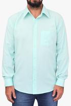 Camisa Social adulto Manga Longa Masculina Com Bolso