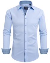 Camisa social Alimens & Gentle de manga comprida azul sem rugas Camisa social Alimens & Gentle de manga comprida azul sem rugas