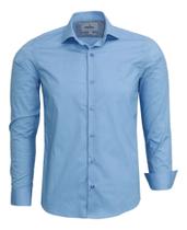 Camisa Social Amil Comfort Manga Longa Tecido Liso Algodão Elastano 1890