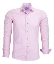 Camisa Social Amil Liso Sem Bolso Manga Longa Slim 100% Algodão 1871