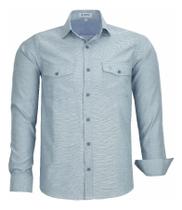 Camisa Social Amil Masculina 2 Bolsos Fácil De Passar 1852