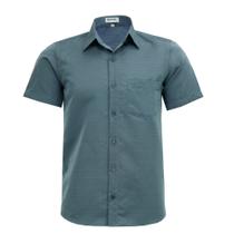 Camisa Social Amil Masculina Comfort Manga Curta Com Bolso Elegante 1895