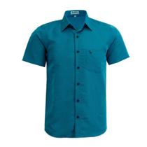 Camisa Social Amil Masculina Comfort Manga Curta Com Bolso Elegante 1895