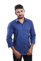 Camisa Social Amil Masculina Manga Longa Clássica Com Bolso 100% Algodão 1719