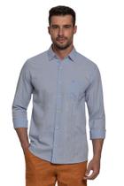 Camisa Social Amil Masculina Manga Longa Comfort Com Bolso 100% Algodão 1886