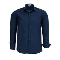 Camisa Social Amil Masculina Manga Longa Comfort Com Bolso 100% Algodão 1886