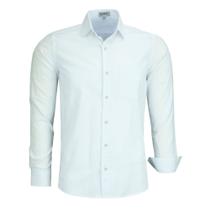Camisa Social Amil Masculina Manga Longa Comfort Com Bolso 100% Algodão 1886