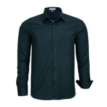Camisa Social Amil Masculina Manga Longa Comfort Com Bolso 1862
