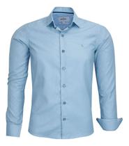 Camisa Social Amil Masculina Manga longa Slim Micro Estampa 1874