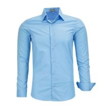 Camisa Social Amil Masculina Manga Longa Slim Sem Bolso 100% Algodão 1796
