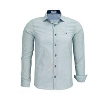 Camisa Social Amil Masculina Micro Xadrez Sem Bolso Manga Longa Elegante 1861