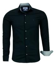 Camisa Social Amil Masculina Slim Algodão Com Elastano 1808