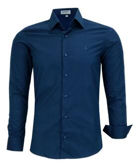 Camisa Social Amil Masculina Slim Manga Longa Algodão 1796