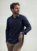 Camisa Social Amil Masculina Slim Manga Longa Elastano 1811