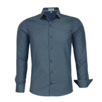 Camisa Social Amil Masculina Slim Manga Longa Estampada Sem Bolso 1828