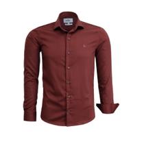 Camisa Social Amil Masculina Slim Manga Longa Sem Bolso Acetinada 1903
