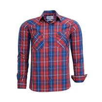 Camisa Social Amil Masculina Xadrez Manga Longa Comfort Com Bolso 1885